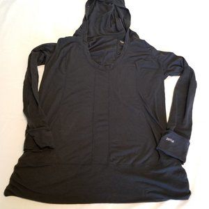 Zella Black Hooded Athletic Shirt Long Sleeve Top